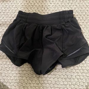Lululemon size 2 black hotty hot shorts, length 2.5, good condition